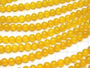 Yellow Color Chalcedony Round 6mm 1strand beads (aprx.14inch / 35cm)