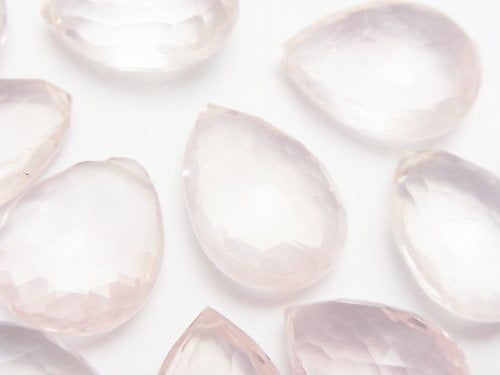 Faceted Briolette, Pear Shape, Rose Quartz Gemstone Beads