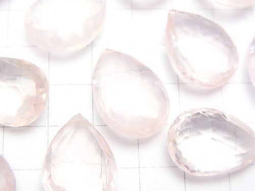 Madagascar Rose Quartz AAA-Pear shape Faceted Briolette 3pcs $34.99!