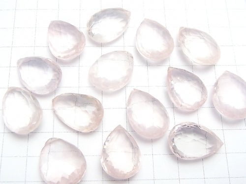 Madagascar Rose Quartz AAA-Pear shape Faceted Briolette 3pcs $34.99!