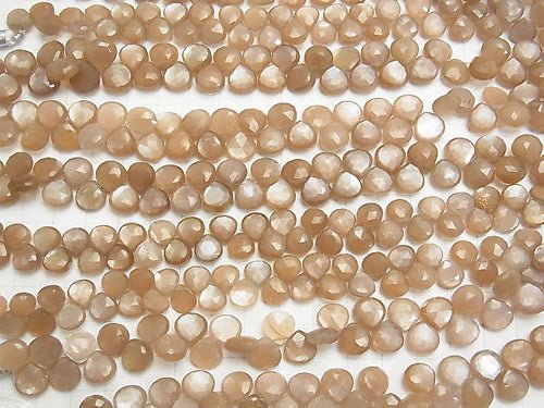 High Quality Orange-Brown Moonstone AAA- Chestnut Faceted Briolette half or 1strand beads (aprx.8inch/20cm)