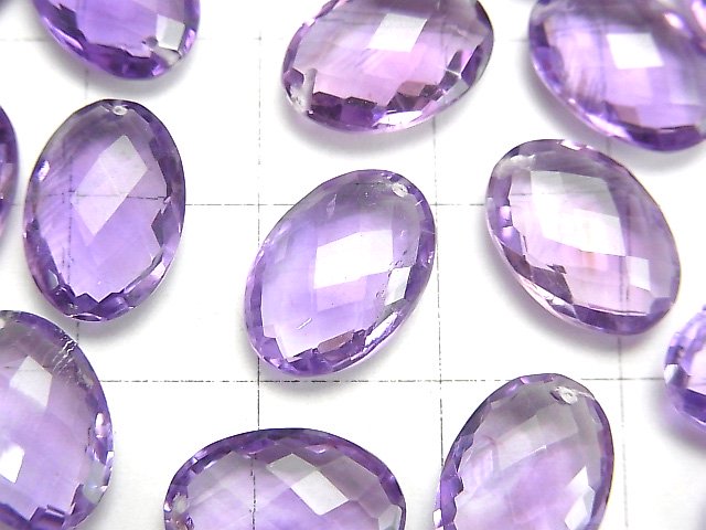 [Video]High Quality Amethyst AA++ Faceted Oval 13x9mm 3pcs