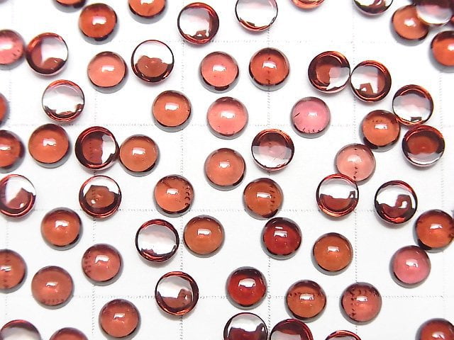 [Video] High Quality Mozambique Garnet AAA Round Cabochon 5x5mm 5pcs $6.79!