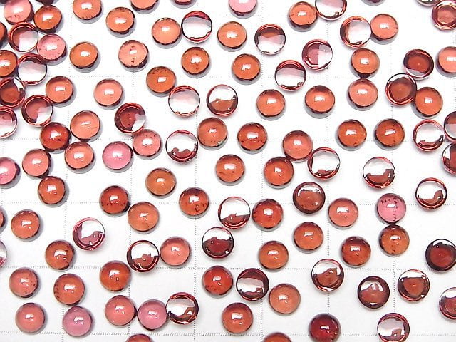 [Video] High Quality Mozambique Garnet AAA Round Cabochon 5x5mm 5pcs $6.79!