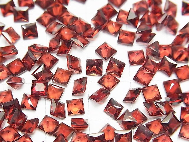 [Video] High Quality Mozambique Garnet AAA Undrilled Princess Cut 4x4mm 5pcs $4.79!