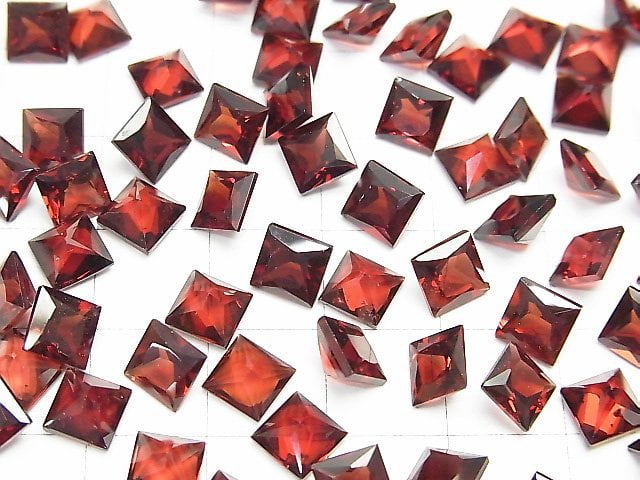 [Video]High Quality Mozambique Garnet AAA Undrilled Princess Cut 6x6mm 4pcs $9.79!