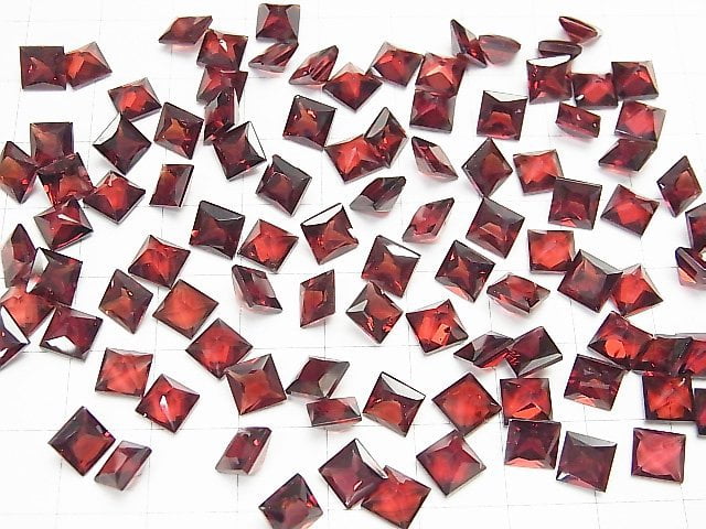 [Video]High Quality Mozambique Garnet AAA Undrilled Princess Cut 6x6mm 4pcs $9.79!