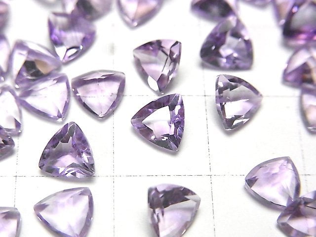 [Video]High Quality Pink Amethyst AAA Loose stone Triangle Faceted 6x6mm 5pcs