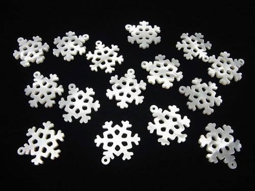 High Quality White Shell Snowflake (watermark) 24x20x2mm 1pc