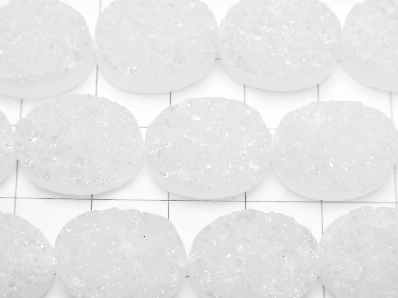 晶簇石英橢圓形 16x12x6mm AB 塗層半串或一串珠子（約 6 英寸/16 公分）