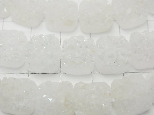 Druzy Quartz Square 10x10mm AB coating half or 1strand beads (aprx.7inch/18cm)