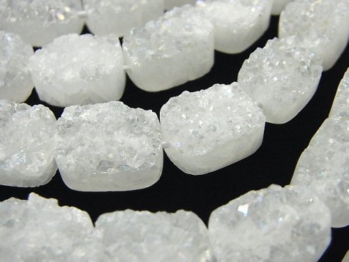 Crystal Quartz, Druzy, Rectangle Gemstone Beads