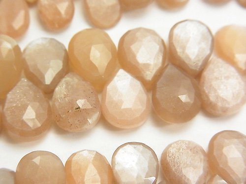 Faceted Briolette, Moonstone, Pear Shape Gemstone Beads