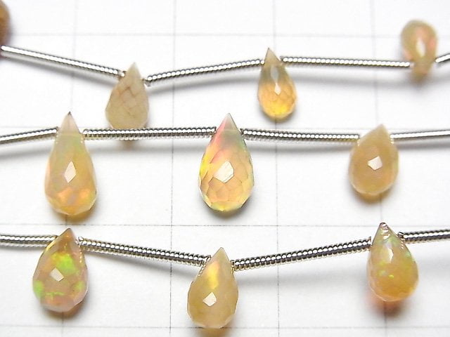 [Video] 1strand $34.99! High Quality EthiopiaOpal AA ++ Drop Faceted Briolette Yellow 1strand beads (aprx.6inch / 15cm)