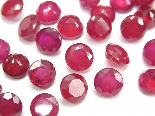 Round, Ruby, Undrilled Gemstone Beads