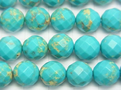 1strand $13.99! Aqua Blue Color Kaolinite 64 Faceted Round 10mm half or 1strand beads (aprx.15inch / 37cm)