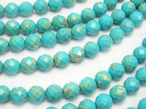 1strand $13.99! Aqua Blue Color Kaolinite 64 Faceted Round 10mm half or 1strand beads (aprx.15inch / 37cm)