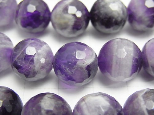 Striped Amethyst 128Faceted Round 12mm half or 1strand beads (aprx.15inch / 37cm)