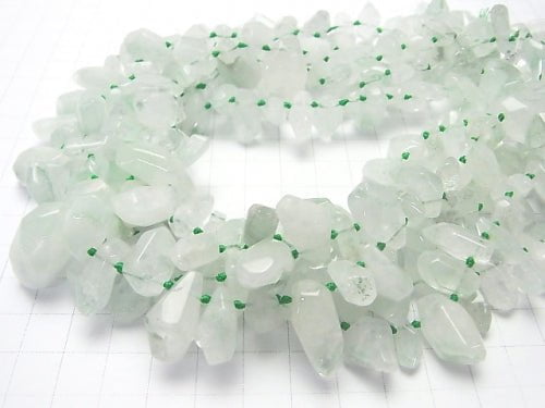 Madagascar Green Phantom Quartz AA ++ Faceted Nugget Top Side Drilled Hole half or 1strand (38 cm)