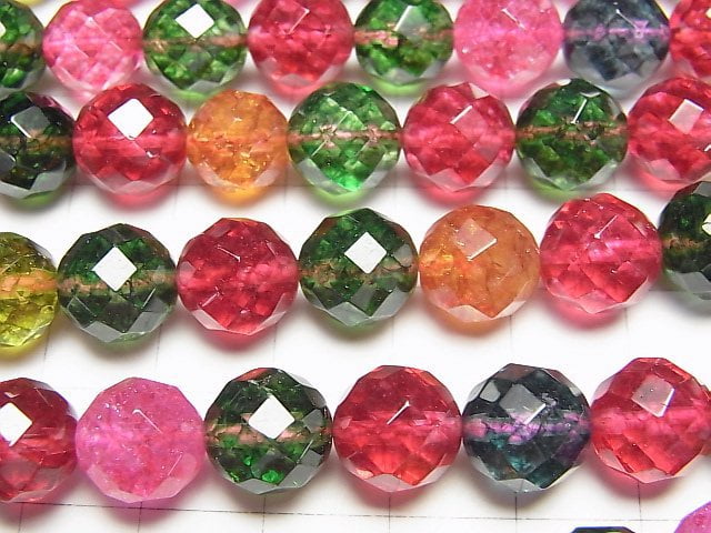 [Video] Multi-color Crystal 64Faceted Round 10mm half or 1strand beads (aprx.15inch/37cm)