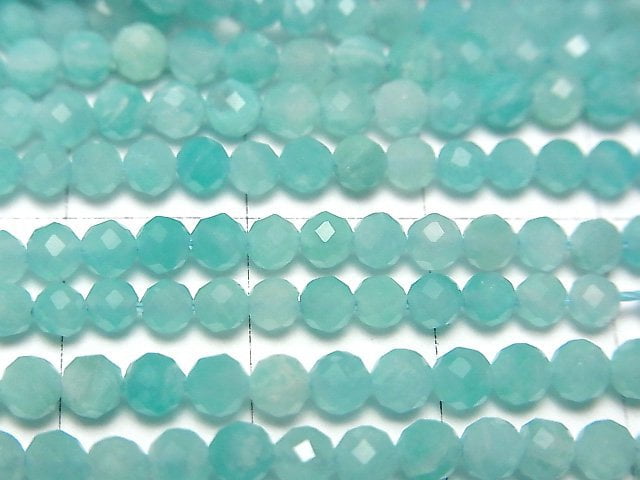 High Quality! 1strand $5.79! Amazonite Silica AA ++ Faceted Round 3mm 1strand beads (aprx.15inch / 37cm)