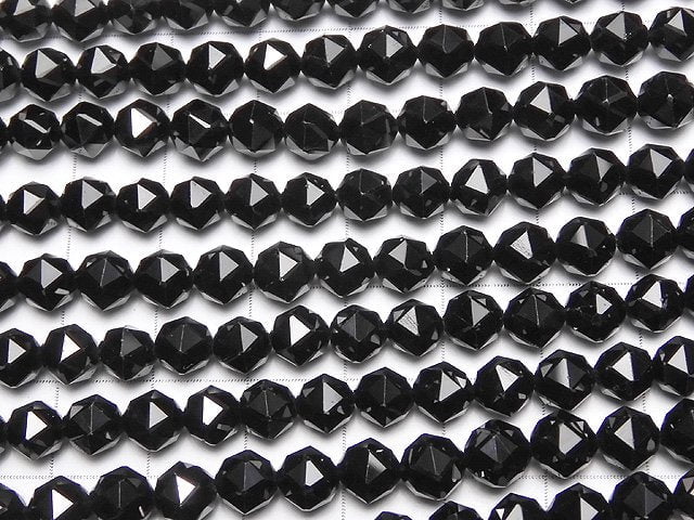 [Video] High Quality! Black Spinel AAA Star Faceted Round 6mm 1/4 or 1strand beads (aprx.15inch / 37cm)