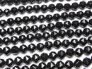 [Video] High Quality! Black Spinel AAA Star Faceted Round 8mm 1/4 or 1 Strand Beads (approx. 15 inches/36 cm)