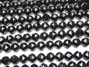 [Video]High Quality! Black Spinel AAA Star Faceted Round 10mm half or 1strand beads (aprx.15inch/37cm)