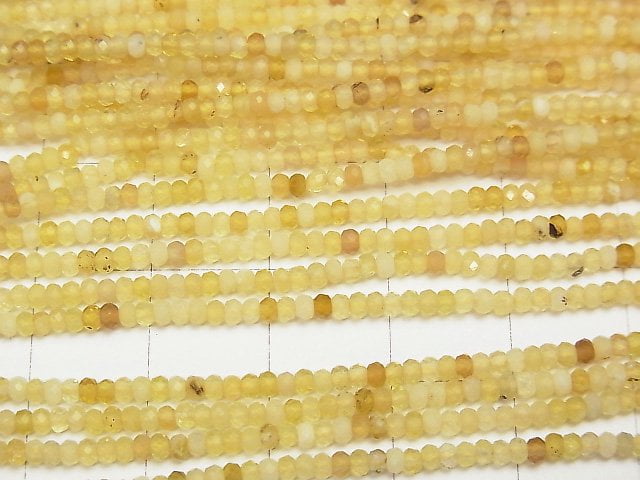[Video]1strand $4.79! High Quality! Yellow Opal AAA- Faceted Button Rondelle 2x2x1.5mm 1strand beads (aprx.15inch / 38cm)