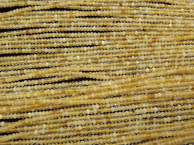 [Video]1strand $4.79! High Quality! Yellow Opal AAA- Faceted Button Rondelle 2x2x1.5mm 1strand beads (aprx.15inch / 38cm)