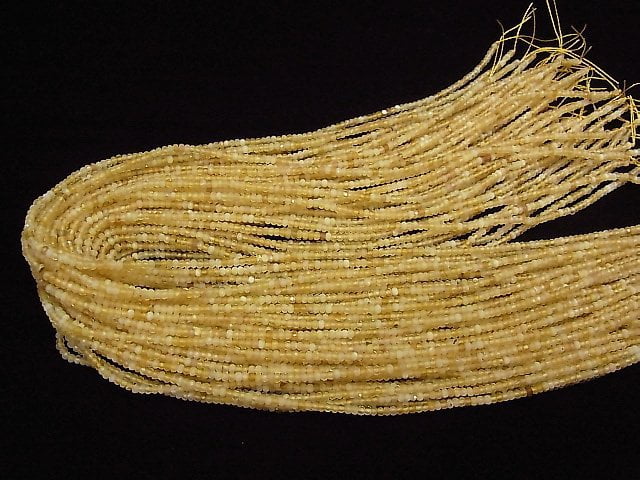 [Video]1strand $4.79! High Quality! Yellow Opal AAA- Faceted Button Rondelle 2x2x1.5mm 1strand beads (aprx.15inch / 38cm)
