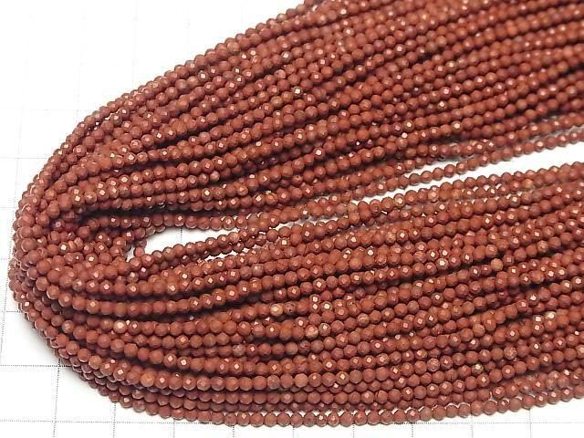 High Quality! Red Jasper AAA Faceted Round 2mm 1-strand beads (approx. 15 inches/37 cm)