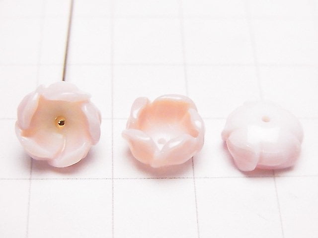 [Video] Queen Conch Shell AAA three-dimensional flower [8mm][10mm][12mm] center hole 4pcs