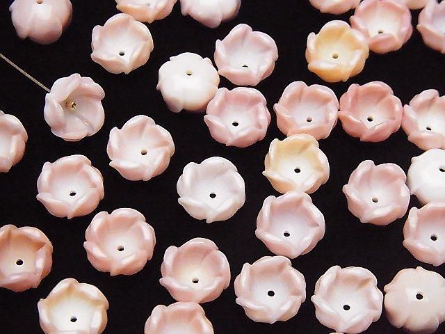 [Video] Queen Conch Shell AAA 3D Flower [8mm][10mm][12mm] Center Hole 4pcs