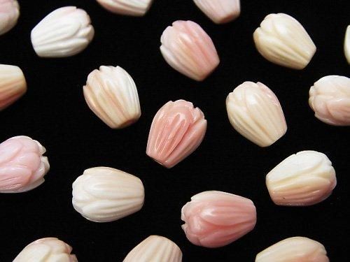 [Video] Queen Conch Shell AAA-AAA- Flower Bud 9x7x7mm [Drilled Hole] 4pcs