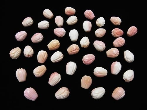 [Video] Queen Conch Shell AAA-AAA- Flower Bud 9x7x7mm [Drilled Hole] 4pcs
