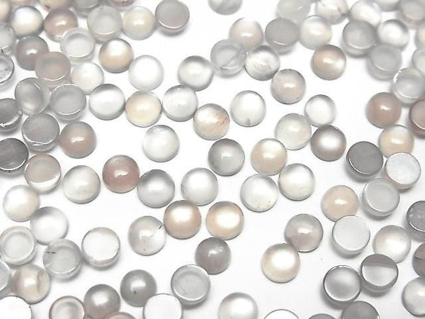 Gray Moonstone AAA - Round Cabochon 4x4mm 10pcs