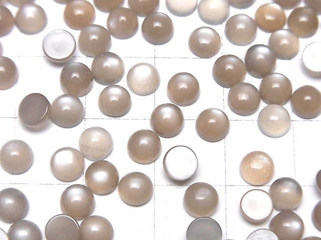 Gray Moonstone AAA Round Cabochon 5x5mm 10pcs