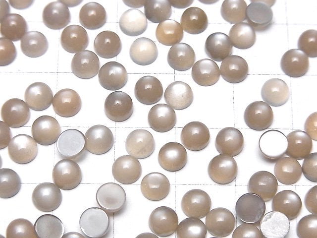 Gray Moonstone AAA Round Cabochon 5x5mm 10pcs