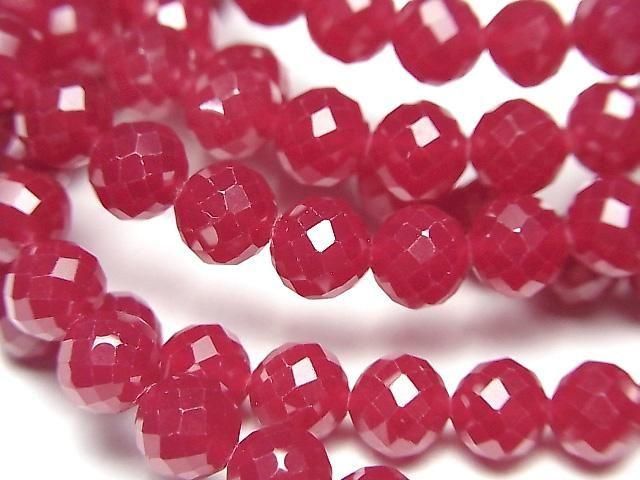 [Video] High Quality! Synthetic Ruby AAA 64-Faceted Round 6mm Bracelet