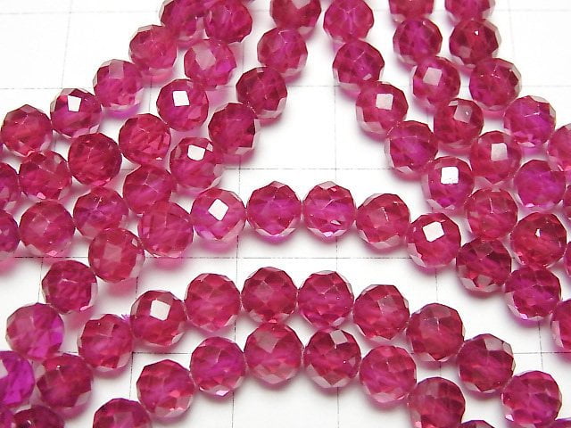 [Video] High Quality! Synthetic Ruby AAA 64Faceted Round 6mm Bracelet