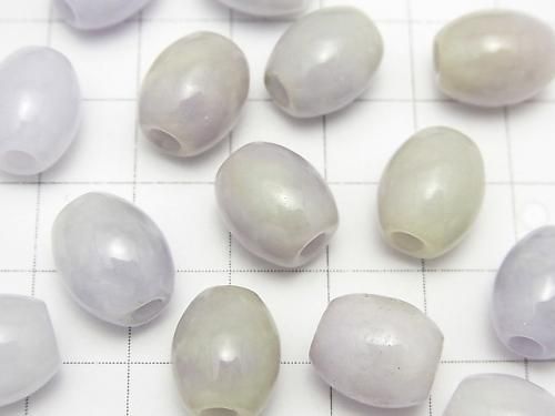 Jade de lavande birman de qualité AA++ en forme de grain de riz, 12x10x10mm [trou de 3mm], 4 pièces