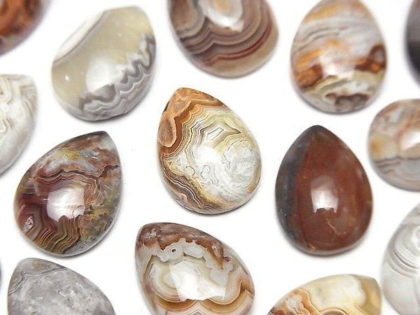 [Video] Laguna Lace Agate Pear shape Cabochon 18x13mm 2pcs