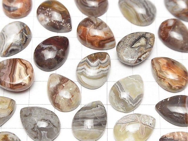 [Video] Laguna Lace Agate Pear shape Cabochon 18x13mm 2pcs