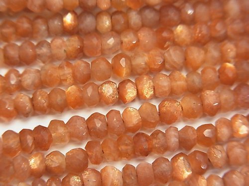 Roundel, Sunstone Gemstone Beads