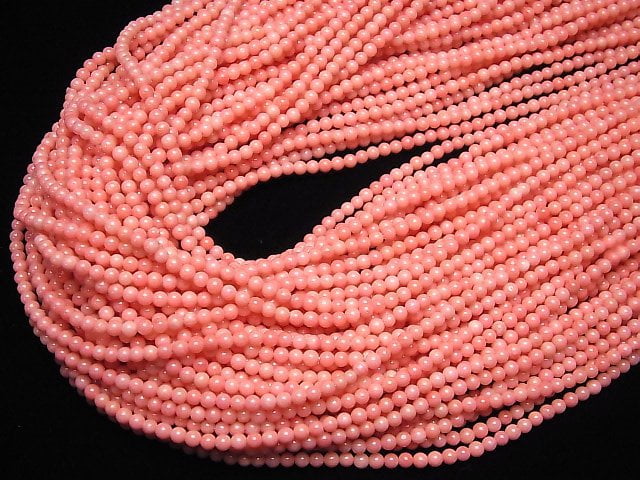 1strand $4.79! Pink Coral (Dyed) Round 3mm 1strand beads (aprx.15inch / 38cm)