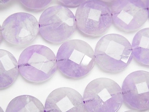 Coin, Lavender Amethyst Gemstone Beads