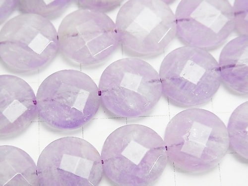 Lavender Amethyst AA ++ Faceted Coin 14x14x5mm half or 1strand beads (aprx.15inch / 37cm)