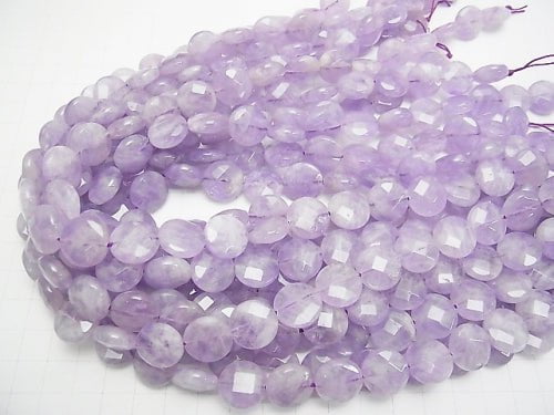 Lavender Amethyst AA ++ Faceted Coin 14x14x5mm half or 1strand beads (aprx.15inch / 37cm)