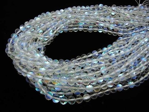 [Video] High Quality!  Luna Flash  128Faceted Round 6mm 1strand beads (aprx.15inch/37cm)